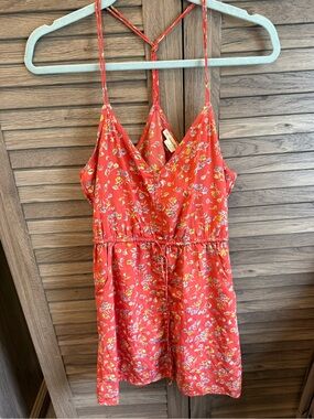 American Eagle Outfitters Reddish Orange Floral Dress